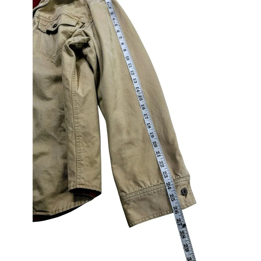 J.Crew Men's Canvas Chore Shirt Jacket Tan Lined Size XL 60587 Utility Field